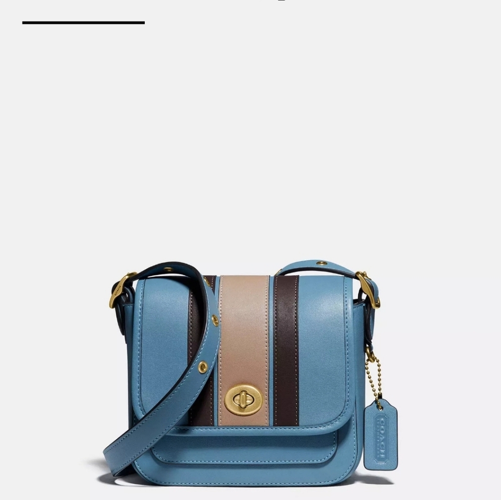Coach Varsity Stripe Rambler crossbody purse.